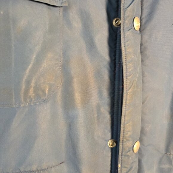 L.L. Bean Baxter State Parka VTG 90s Wool Buffalo Plaid Lined Blue Jacket Large - Picture 7 of 16